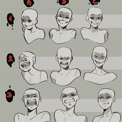 Drawing Tips. . Facial expressions drawing reference